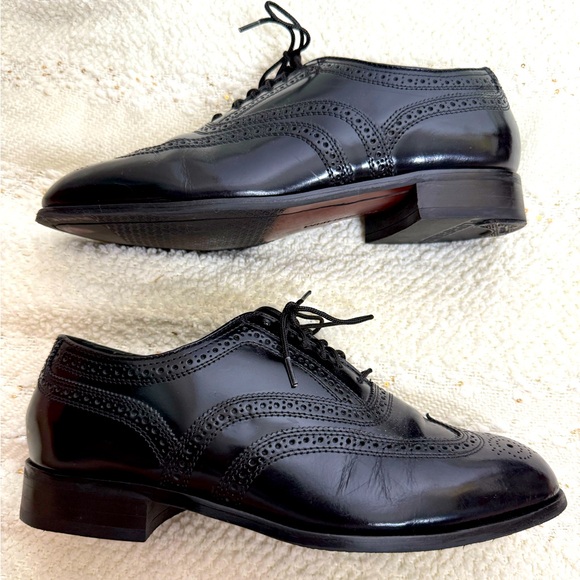 Florsheim Black Lexington Wingtip Oxfords 8.5 Wide - Picture 5 of 9